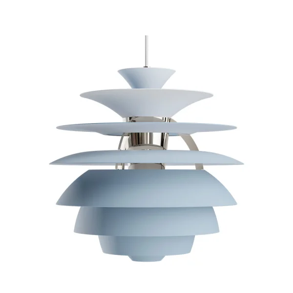 Louis Poulsen - PH Snowball Pendelleuchte Dusty Blue/High Lustre Chrome Plated