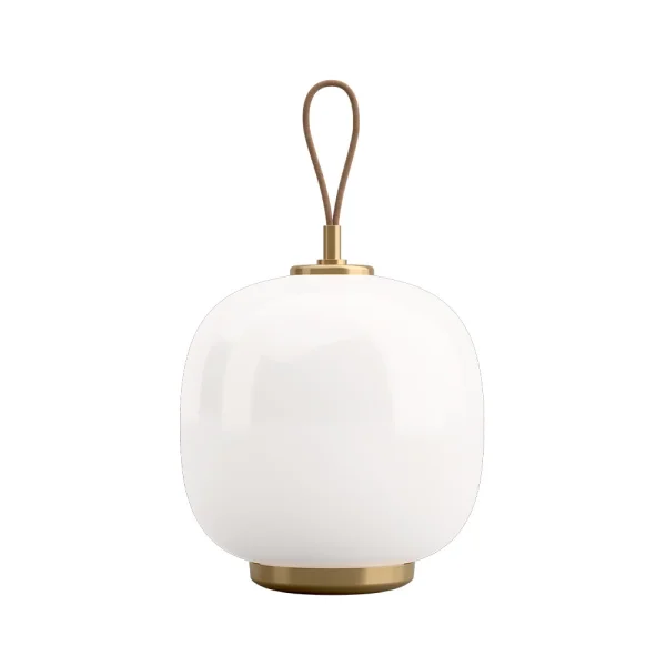 Louis Poulsen - VL45 Radiohus Portable Tischleuchte Brass/Glossy White Opal