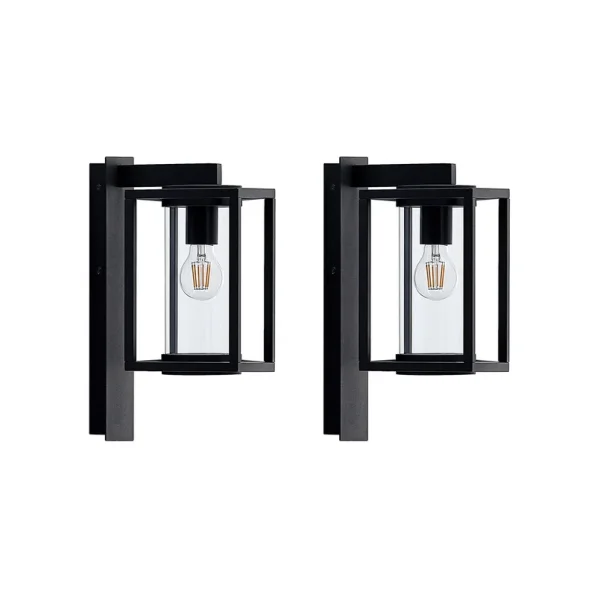 Lucande -  Außenwandlampe Ferda, 2er-Set, anthrazit, IP44