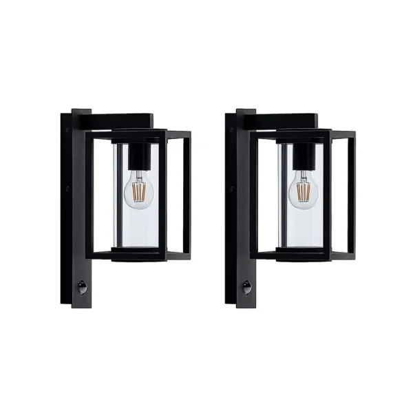 Lucande -  Außenwandlampe Ferda, 2er-Set, anthrazit Sensor IP44