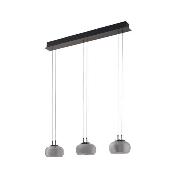 Lucande - Dain 3 LED Pendelleuchte Rauch Grau
