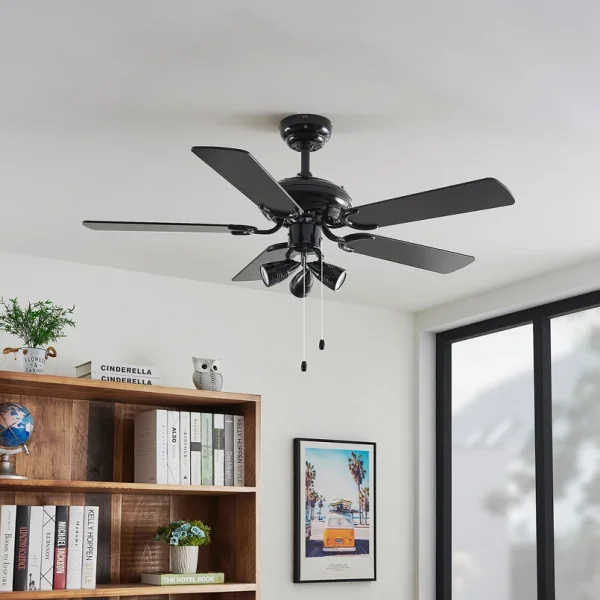 Lucande -  Deckenventilator mit Licht Anariki, leise, schwarz