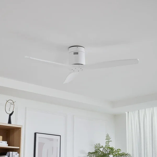 Lucande -  Deckenventilator Vindur, weiß, DC, leise, Ø 132 cm