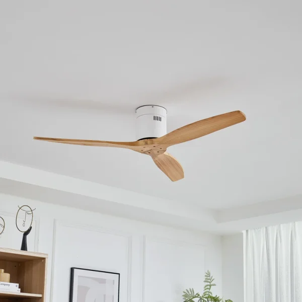 Lucande -  Deckenventilator Vindur, weiß, Holz, DC, leise