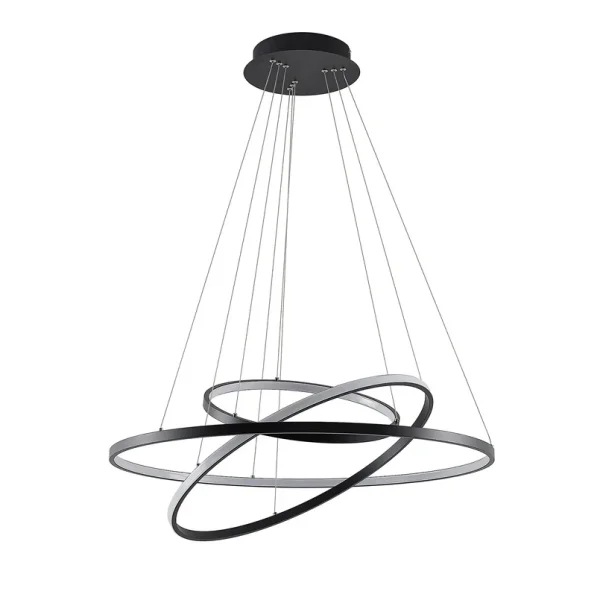 Lucande - Ezana Pendelleuchte Matt Black/White