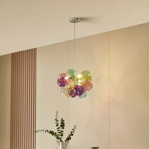 Lucande -  Hängeleuchte Diborah, Ø 40 cm, bunt, Glas, G9