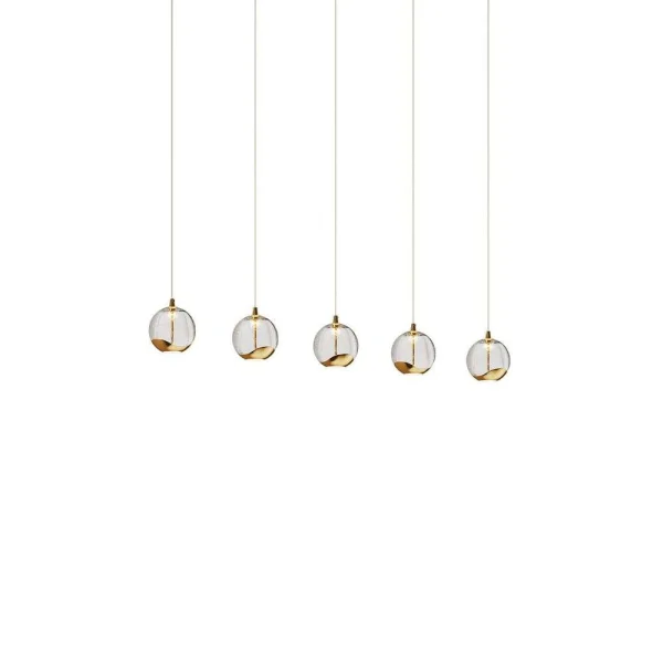 Lucande - Hayley 5 Line Pendelleuchte Clear/Gold