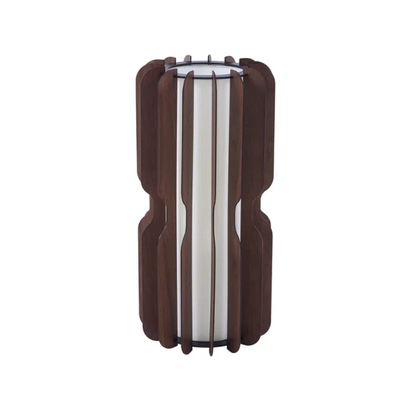 Lucande - Juneta Stehleuchte, braun, 75 cm, Holz/Textil