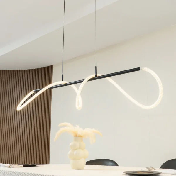 Lucande -  LED-Hängeleuchte Kisune, schwarz/weiß, Metall