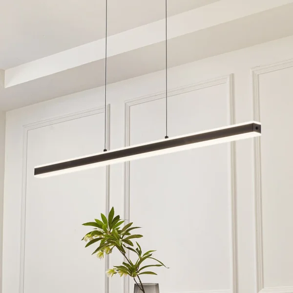 Lucande -  LED-Hängeleuchte Pendolo, schwarz, Aluminium, 120 cm