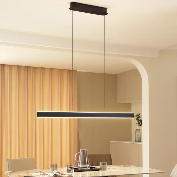 Lucande -  LED-Hängeleuchte Philine, Länge 121 cm schwarz Eisen