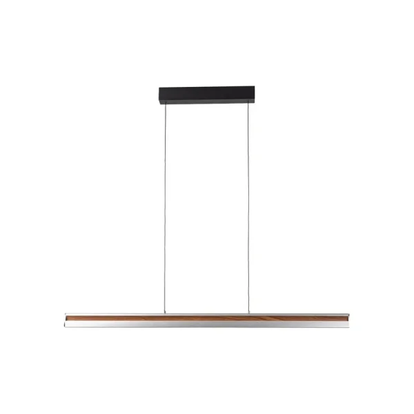 Lucande - Lutana LED-Hängeleuchte 101 cm rosegold/holz