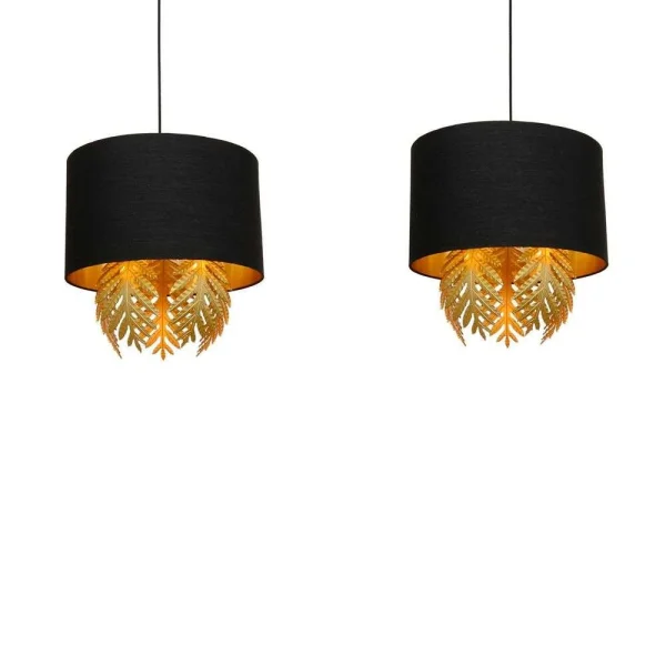 Lucande - Malviras 2 Pendelleuchte Black/Gold