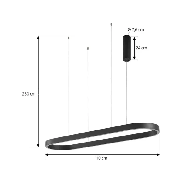 Lucande - Melinay Smart-LED-Hängeleuchte schwarz Tuya CCT