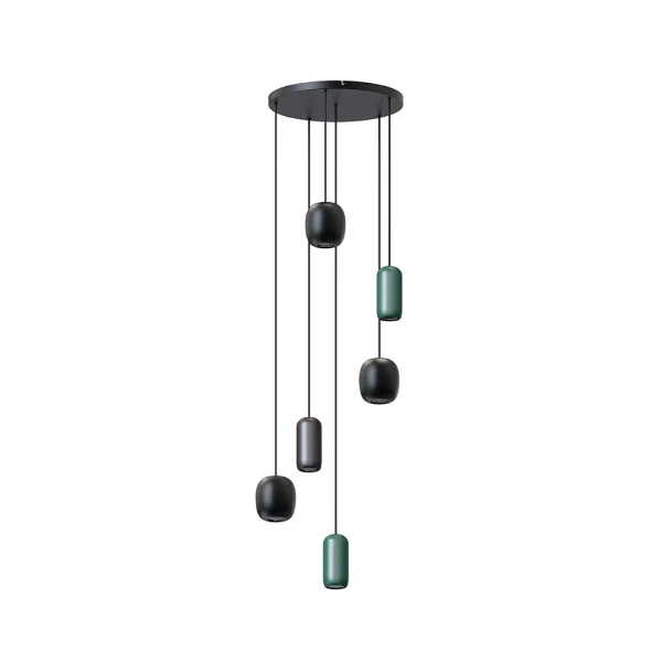 Lucande - Narion 6 Cluster Pendelleuchte Schwarz