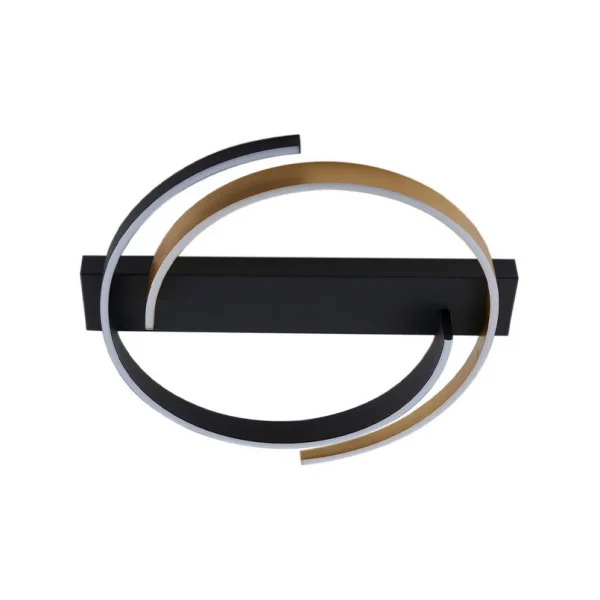 Lucande - Natsuma LED Deckenleuchte Schwarz/Gold