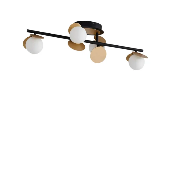 Lucande - Pallo 4 LED Deckenleuchte Schwarz/Gold
