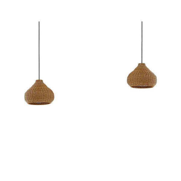Lucande - Taniola 2 Draußen Pendelleuchte Holz