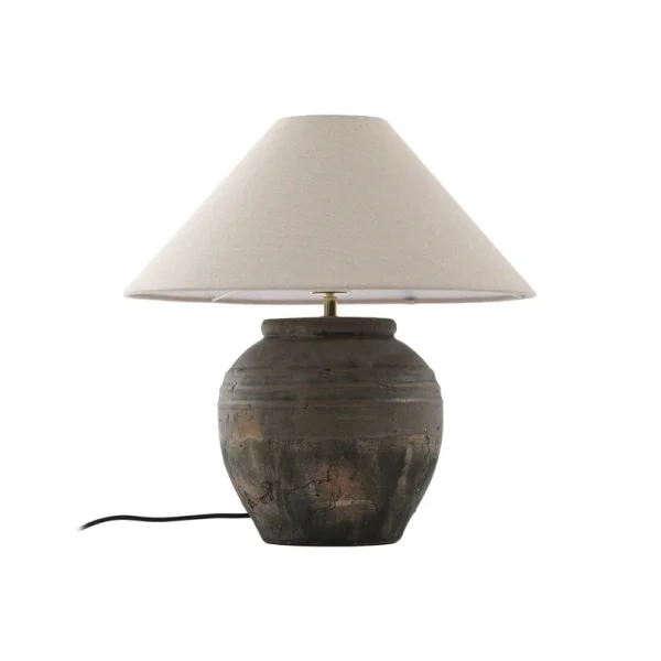 Lucande - Thalorin Tischlampe Höhe 46 cm grau Keramik