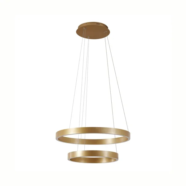 Lucande - Yonam LED-Hängeleuchte, Ø 60 cm, 2-flg., gold, CCT
