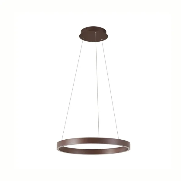 Lucande - Yonam LED-Hängeleuchte, Ø 60cm, 1-flg., braun, CCT
