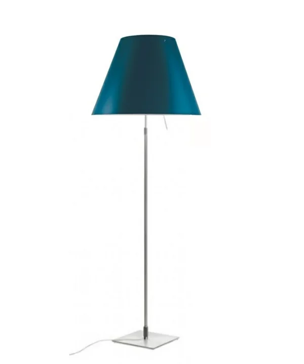 Luceplan - Costanza Stehleuchte m/Dimmer Alu/Petrol Blue