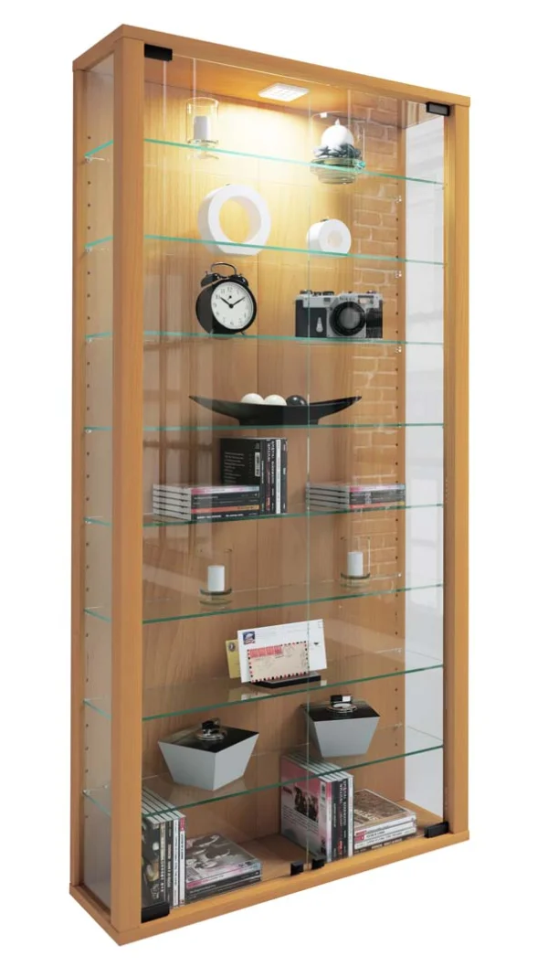 LumoMaxi Vitrinenschrank 2 Glastüren Buche dekor.