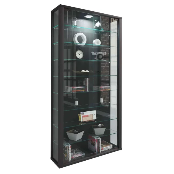LumoMaxi Vitrinenschrank 2 Glastüren schwarz.