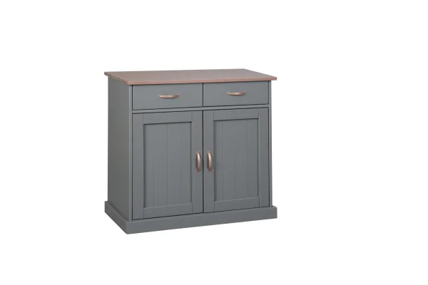 Luzerna Sideboard mit 2 Türen und 2 Schubladen Grau, Braun.