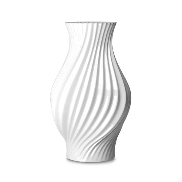 Lyngby Porcelæn Twist Vase 25 cm Weiß