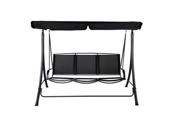 Madras hängendes Gartensofa 3 Pers. schwarz.