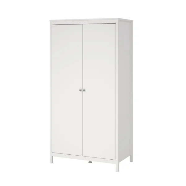 Madrid Kleiderschrank 2 Türen weiß.