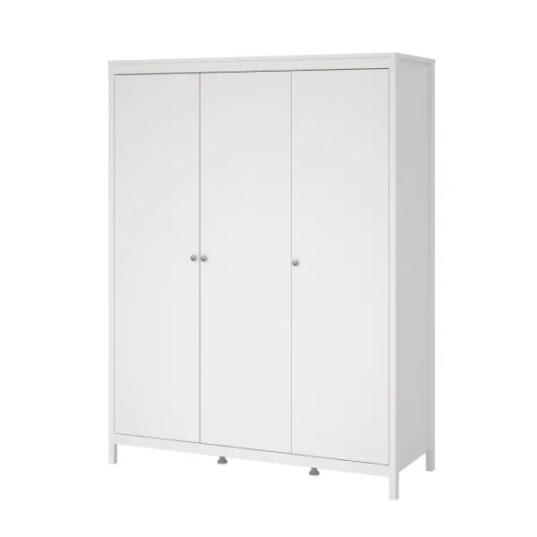 Madrid Kleiderschrank 3 Türen weiß.