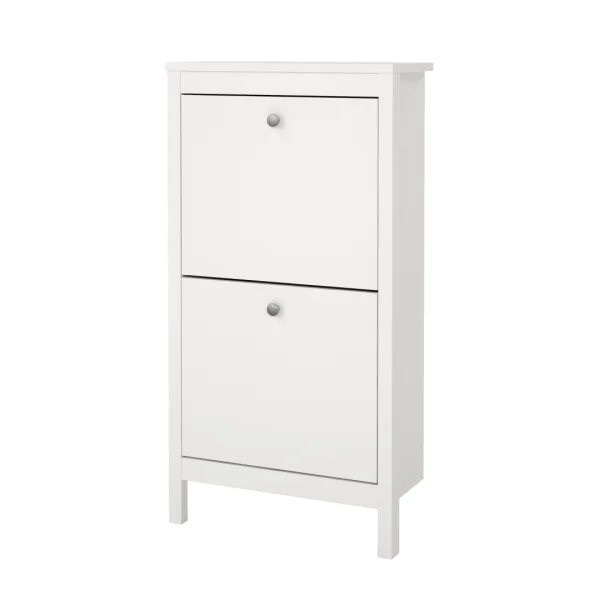 Madrid Schuhschrank 2 Klaptüren weiß.