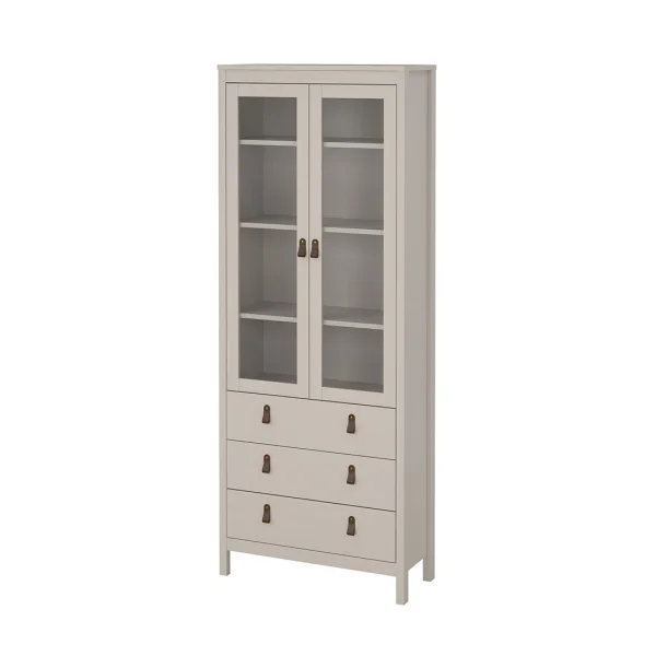Madrid Vitrinenschrank 2 Türen 3 Schubladen Cashmere.