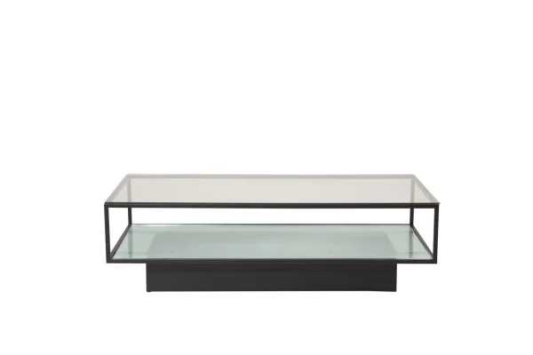 Maglehem Couchtisch mit Ablage 60x130 cm Glas.
