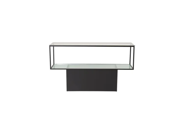 Maglehem Regal mit Ablage 35x130 cm Glas, schwarz.