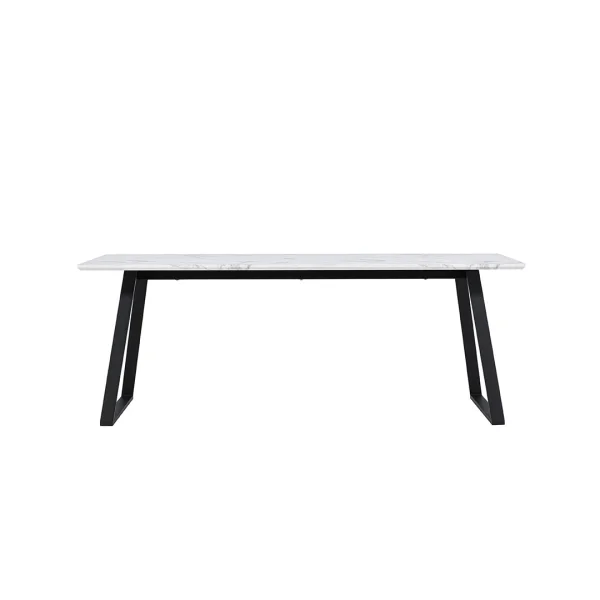Malaga Esstisch Marmor dekor 90x200cm weiß,schwarz.