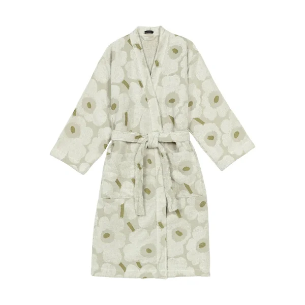 Marimekko Pieni Unikko Bademantel XL Green umber-cream