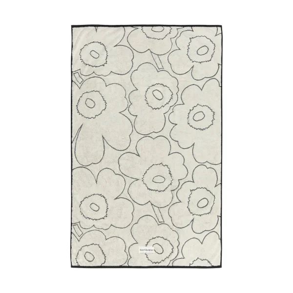 Marimekko Piirto Unikko Badetuch 100x160 cm Ivory-black