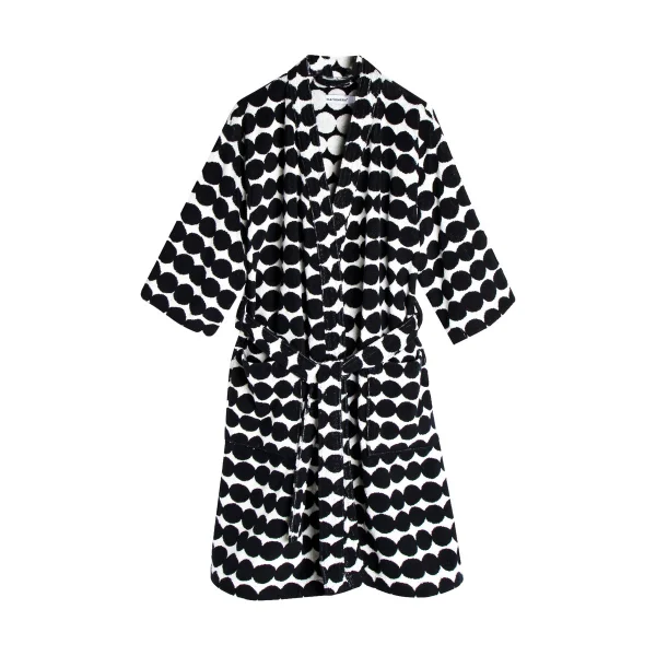 Marimekko Räsymatto Bademantel Black-white, M