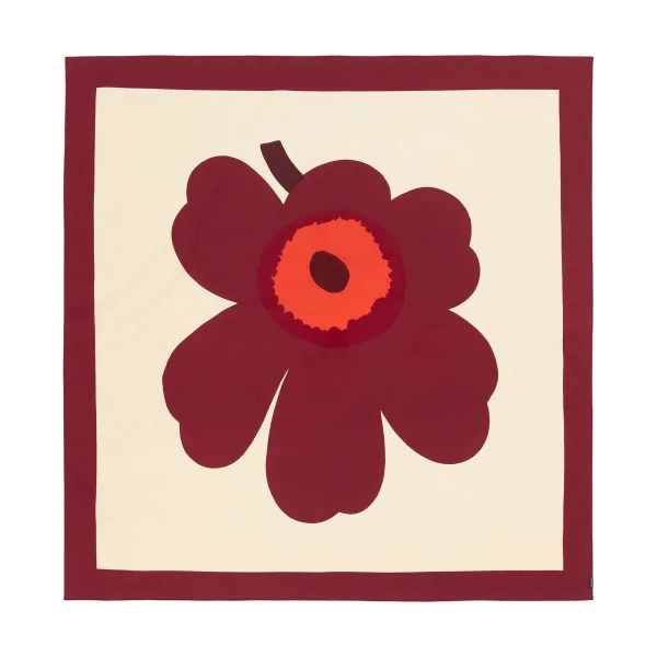 Marimekko Unikko Decke 140x140 cm Vanilla-burgundy-red