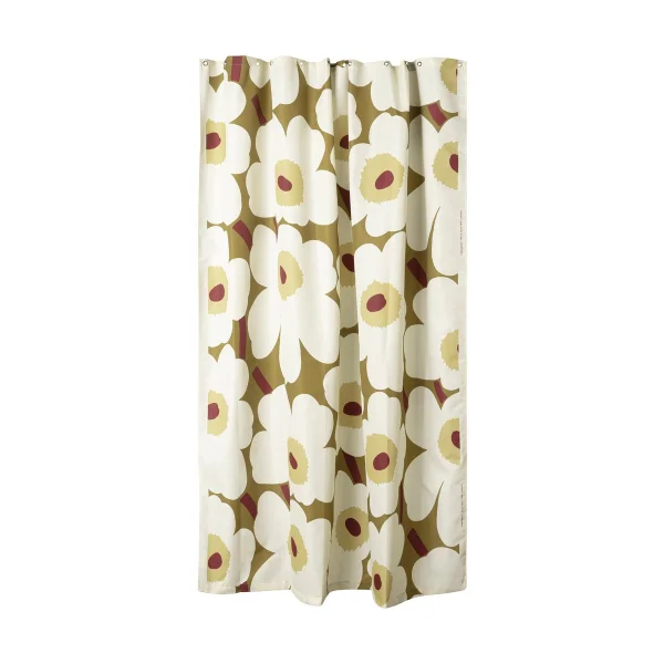 Marimekko Unikko Duschvorhang Green umber-cream