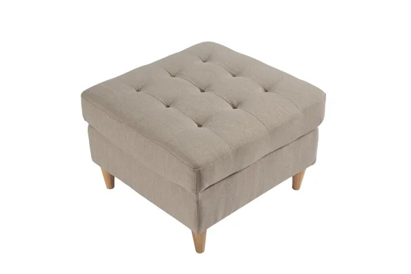 Marino Pouf Stoff sandfarben.