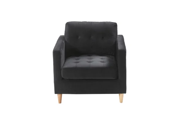 Marino Sessel Velour schwarz.