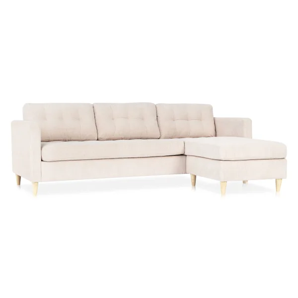 Marino Sofa AB1, Chaiselongue rechts oder links gewendet in Samt Sand.