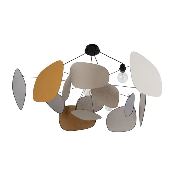 MARKET SET - Hängelampe Screen 70's, Ø 150 cm, Leinen, bunt