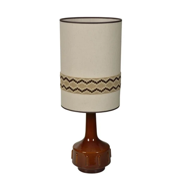 MARKET SET - Jimmy Tischlampe braun/beige Borte Höhe 83 cm