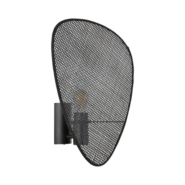 MARKET SET - Wandlampe Screen, 42 cm hoch, schwarz, Rattan