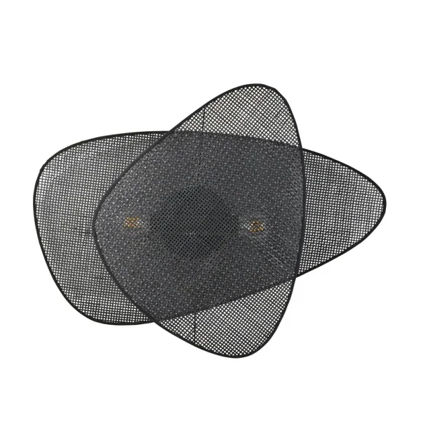MARKET SET - Wandlampe Screen, 77 cm hoch, schwarz, Rattan